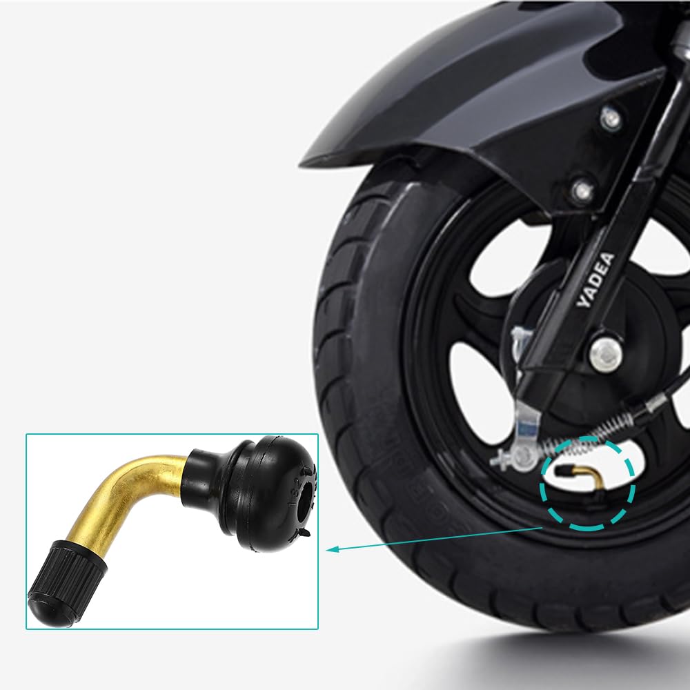 Tire Air Valve, L-Shaped, Black, Set of 6, Changed To Durable Valve Core, Spare