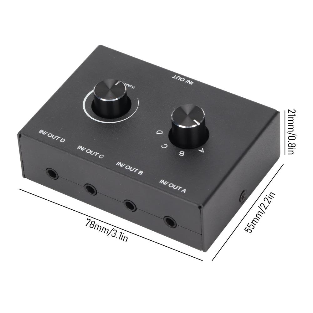 3.5mm Stereo Stereo Passive Switcher 1 In 4 Out 4 In 1 Out Manual Selector  For Speaker