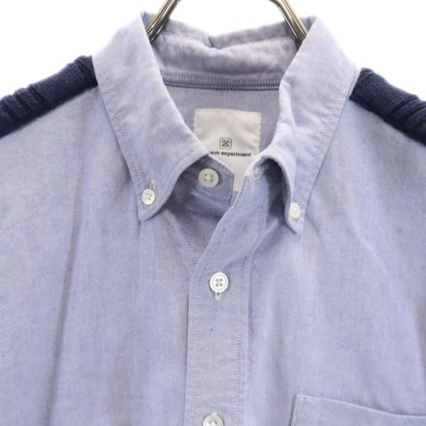 uniform experiment made in Japan Knit switching Long sleeve Knit switching Button down shirt Men's Used