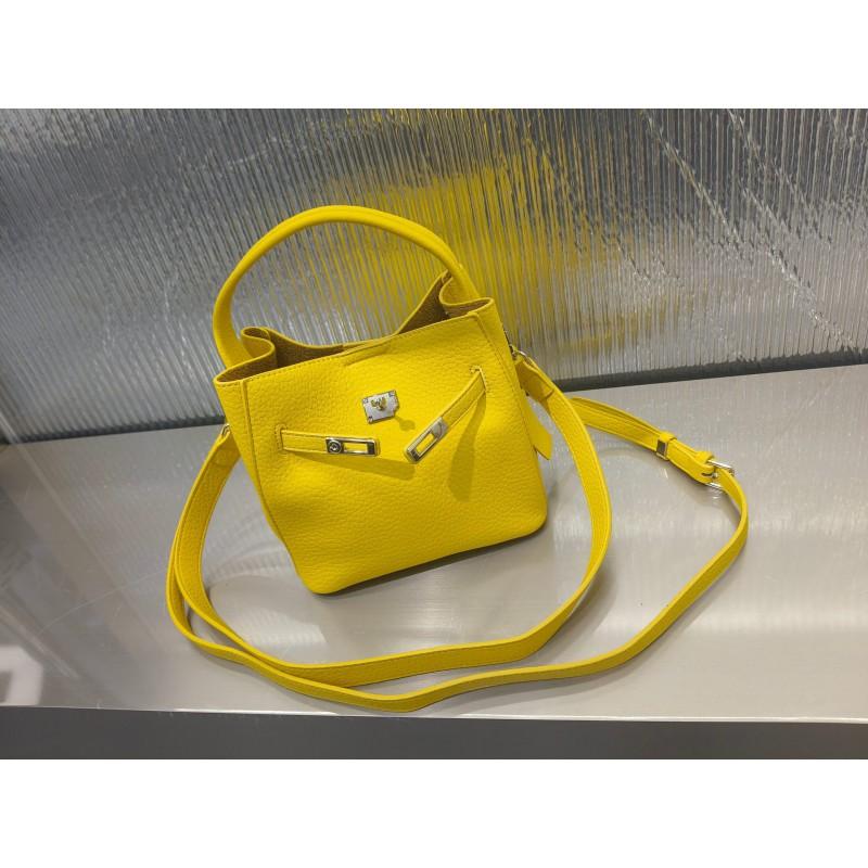 Damen Beuteltasche Mode Umhängetasche mit Magnetischer Handytasche Yellow yellow