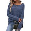 2026 Autumn/Winter Women's European Style Loose Knit Hollow Sweater - Round Neck, Long Sleeve, Casual Pullover