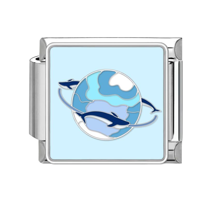 Blue Night Starry Sky Moon Star Cats Dog Heart Butterfly Italian Charm Links Fit 9mm Stainless Steel Bracelet Women DIY Making