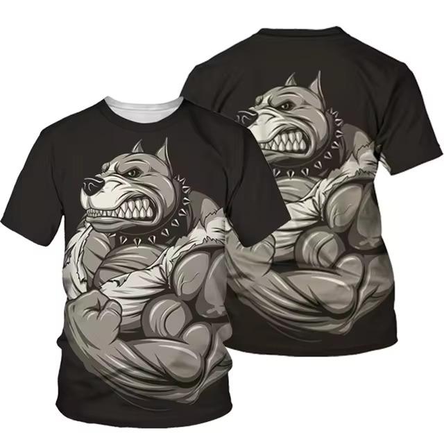 3D-trykk T-skjorter Muay Thai Kickboksing MMA Unisex Menn Kvinner Mote Streetwear Rund hals Kort ermet Barn Gutter T-skjorter Topper Boksing Bulldog