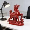 2026 Year of The Horse Figurine Ceramic Feng Shui Red Horse Statue Chinese New Year Home Office Tabletop Decoration for Wealth Good Luck