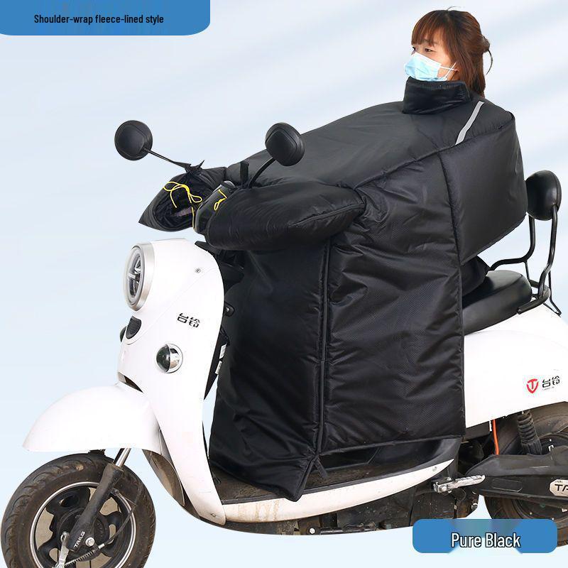 Motorcycle Windshield Plush Knee Pads & Windproof Quilt (Crotch Beam, Thickened, Waterproof, Warm)