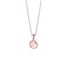 925 Silver Pink Chalcedony Pendant Necklace Korean Ins Style Summer 2023 Fashion Jewelry for Women