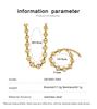 18K Gold Stainless Steel Rhombus Unisex Bracelet & Necklace Set