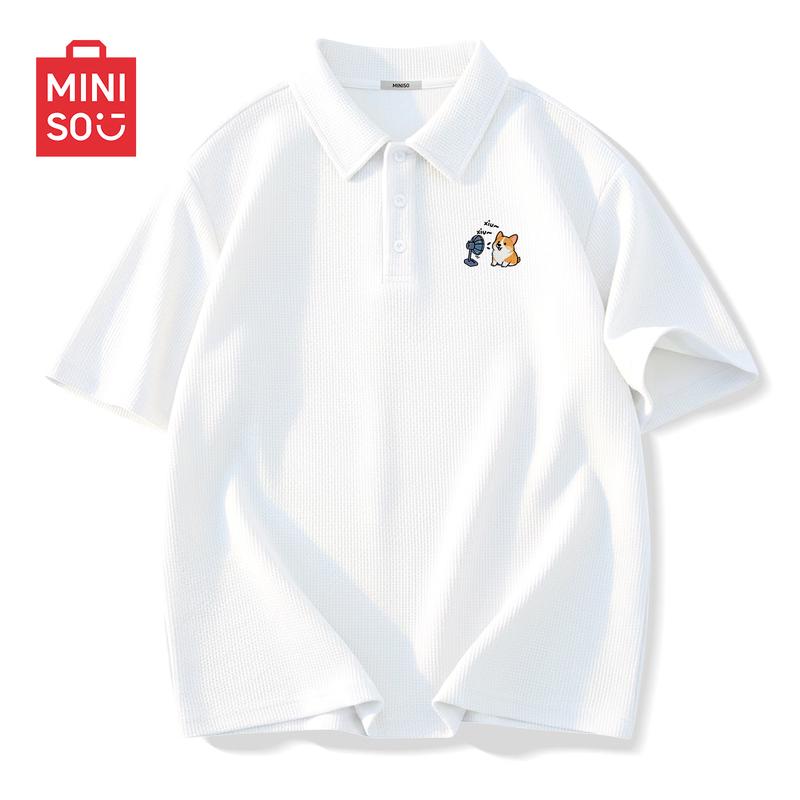 Мужская вафельная рубашка-поло MINISO 4XL