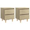 Day and Night - Day and Night Nightstands 2 Pcs Sonoma Oak Wood Legs 40x35x50 Cm