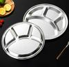 1Pcs 26/28cm Stainless Steel 4 Compartment Divided Roti Canai Tray Plate Food Serving Tray Restaurant Tray Accessory