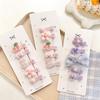 Korean Floral Bow Hair Clip Set for Little Girls - Cute Love Heart Fabric BB Clips for Princess Bangs and Fringes