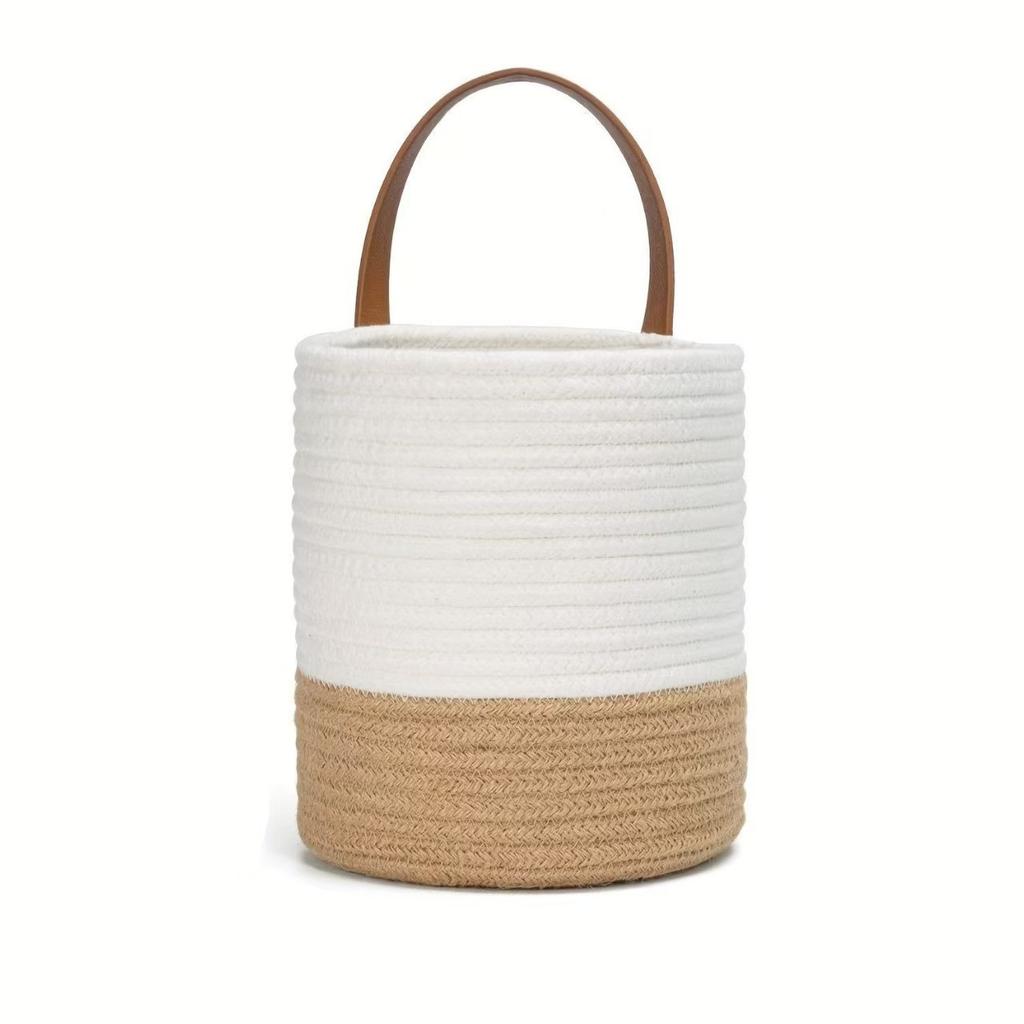 Rope Woven Baskets for Organizing Woven Rope Storage Basket Multifunctional Toy Basket for Desktop Nursery Office Bathroom Books