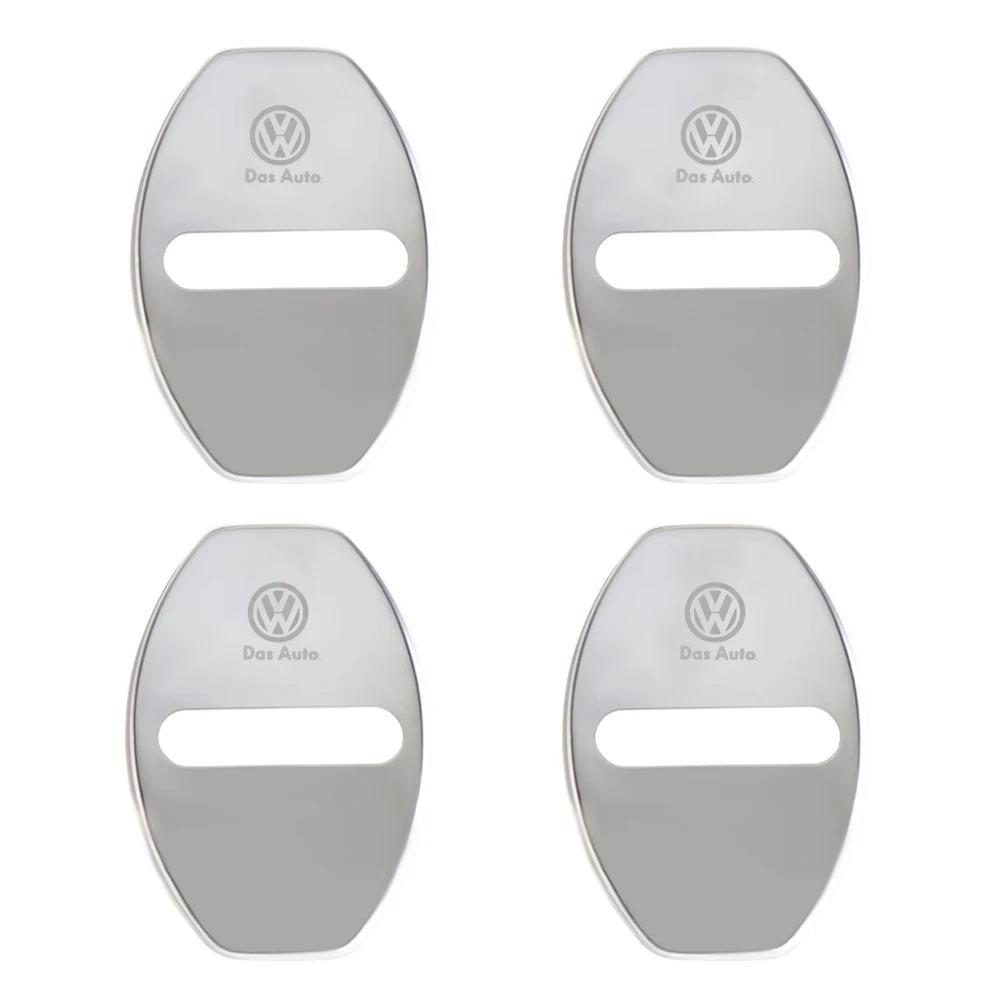 4Pcs Aluminum Alloy Car Door Lock Cover Decorative Cap For VW Atlas Jetta Touareg Variant Golf Polo GTI Taos Nivus Passat Tiguan Gj8