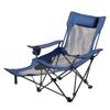 Reclining Camping Chair, 4 Adjustable Positions, Portable Folding Lounger for Adults, Mesh Beach Chair with Headrest & Foot Rest, Supports 220 Lbs,