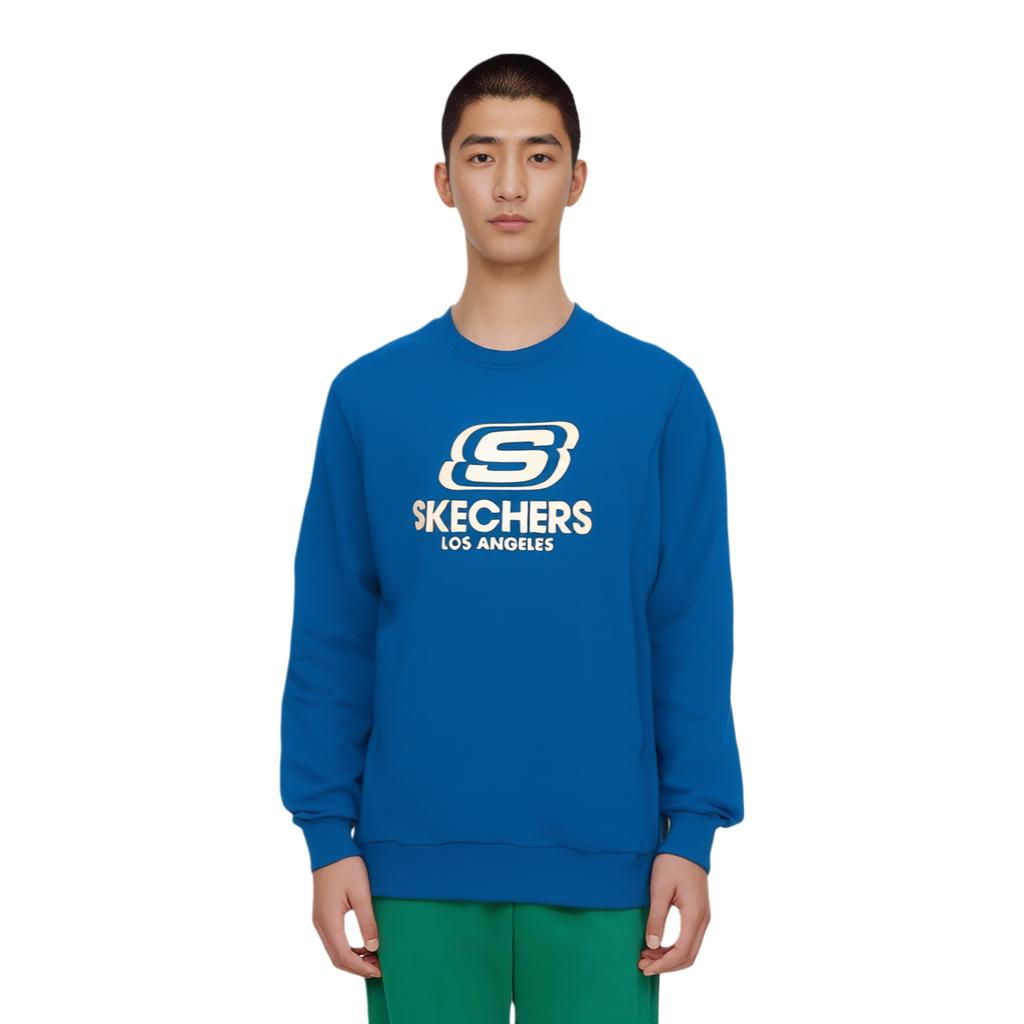 Skechers Blue Fashion Sports Comfortable Loose Long Sleeve Hoodie Unisex Hoodies RF-L223U915-00H1