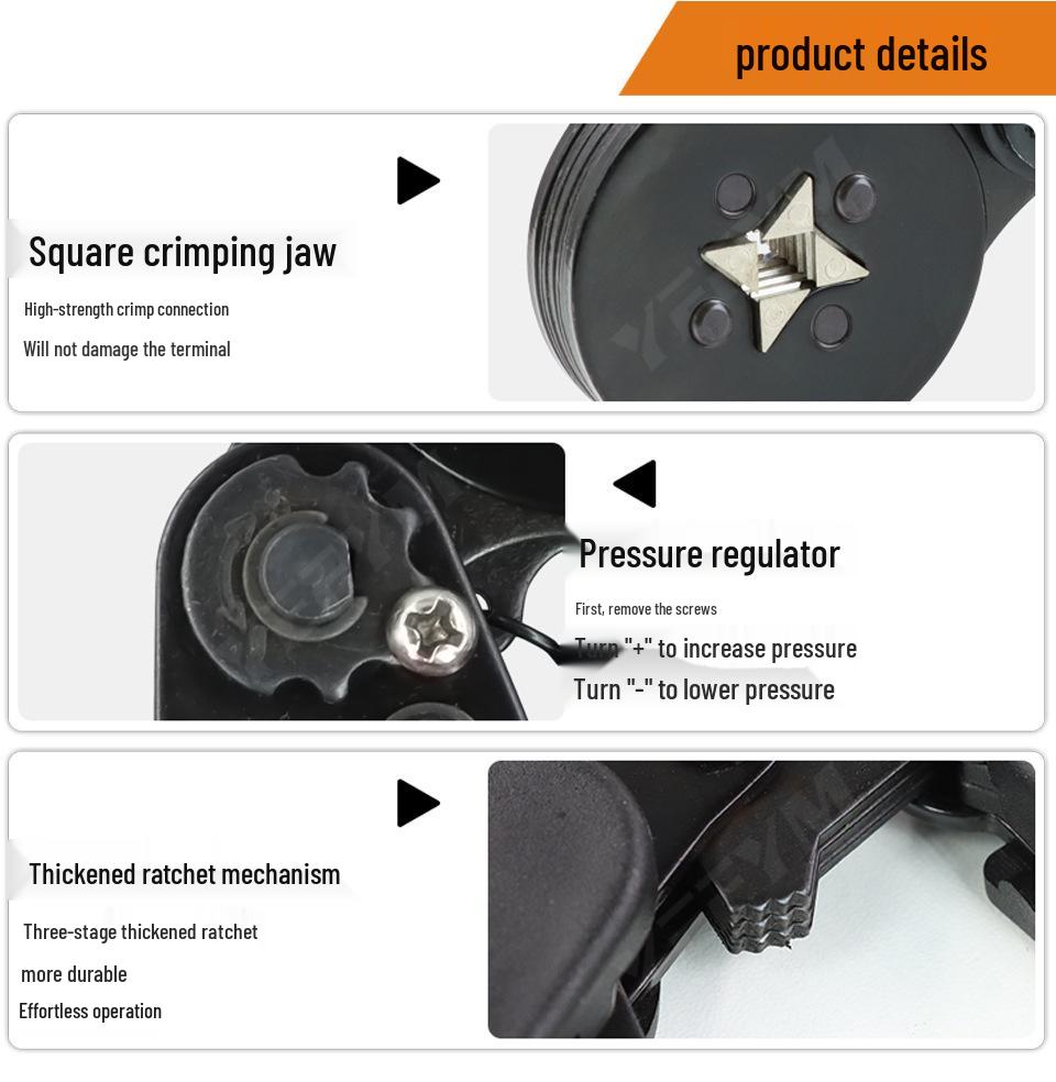 Tubular Terminal Crimping Pliers HSC8-6-4 with 1200-Piece Electrician Kit