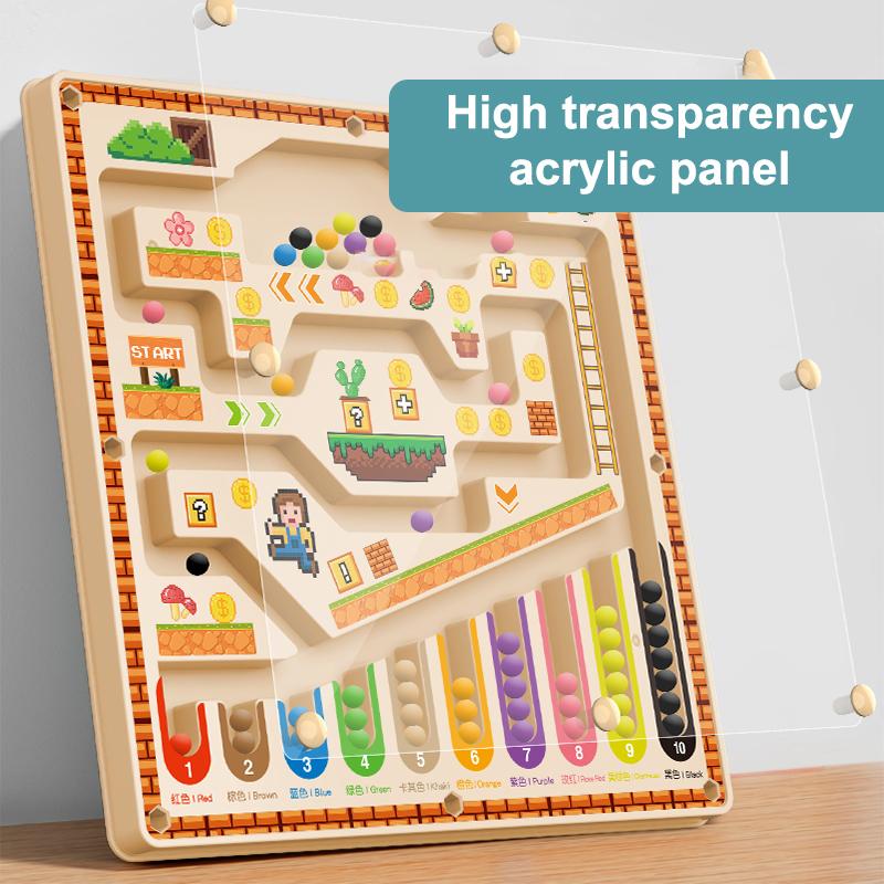 Magnetisches Labyrinth-Laufball für Kinder ab 3 Jahren, Früherziehung, Konzentrationstraining für Babys, Schreiben, Logisches Denken, Puzzle-Spielzeug