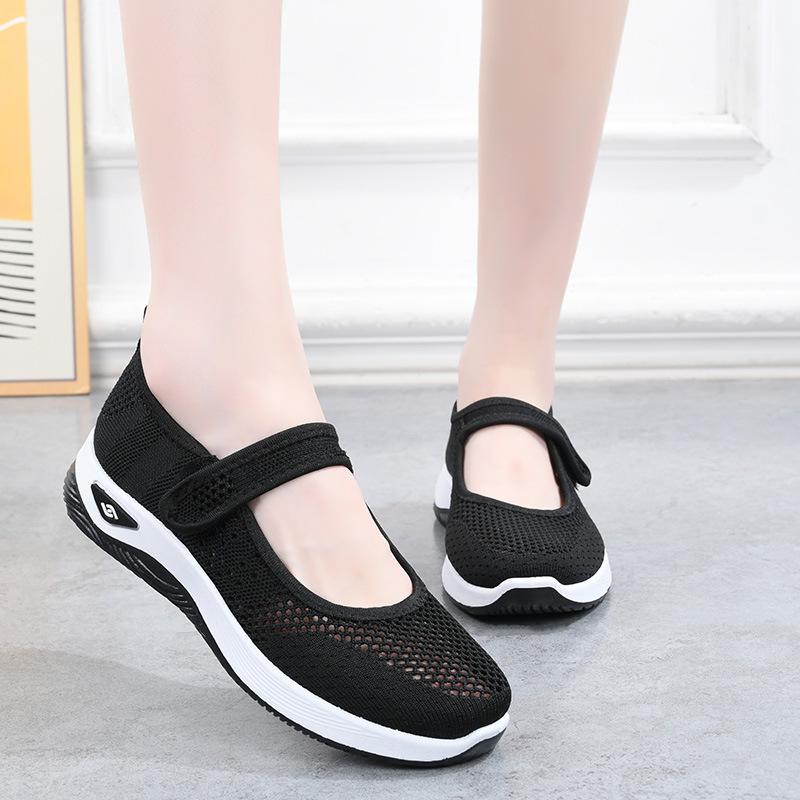 

Women s Shoes, Breathable Shoes, Walking Shoes, Casual Single Shoes, Velcro Cloth Shoes 39 чорний