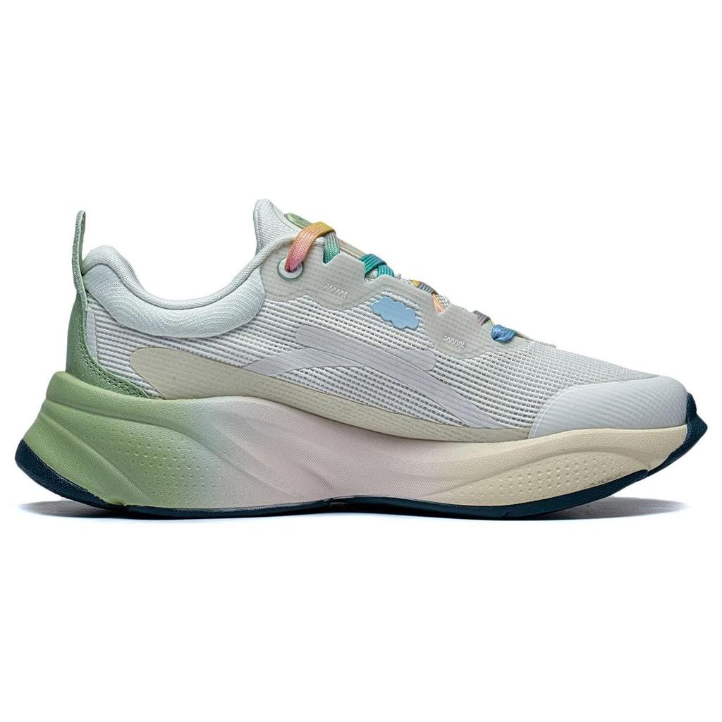 Li Ning Soft Shock Absorbing Wear Resistant Low Top Casual Shoes Women Shoes Gray Green AGLT052-8