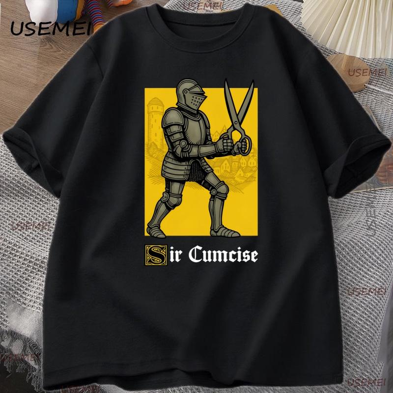 Funny Knight Meme T Shirt Edgy Dark Humor T-shirt for Men Women Vintage Cotton Short Sleeve Tshirt Men's Clothes Loose Tees