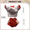 1/ Figure Clothes Casual Miniature for Collectible Dolls Dressing Short Sleeve Shirt Top and