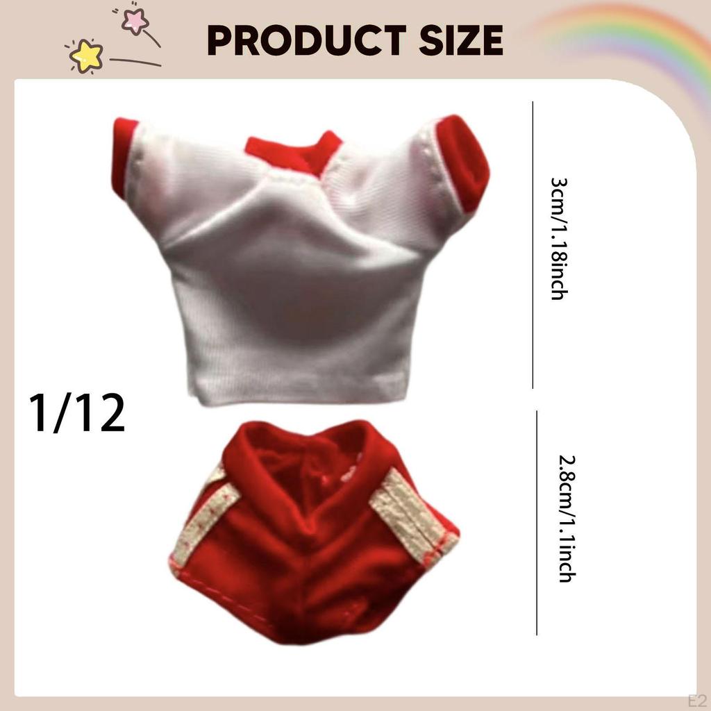 1/ Figure Clothes Casual Miniature for Collectible Dolls Dressing Short Sleeve Shirt Top and
