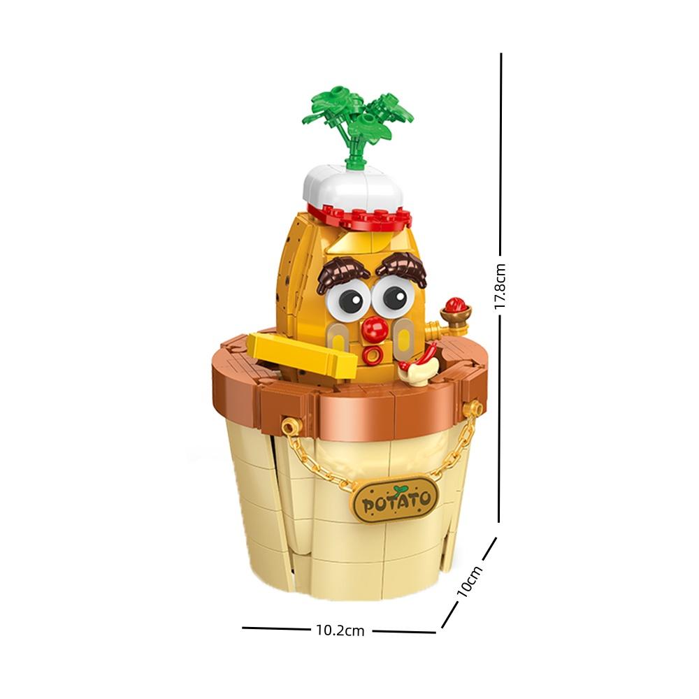 KNEW BUILT Carrot Potato DIY Potted Plant Model Building Block Toys-Great for Early LearningDesk & Home DecorFestival Present
