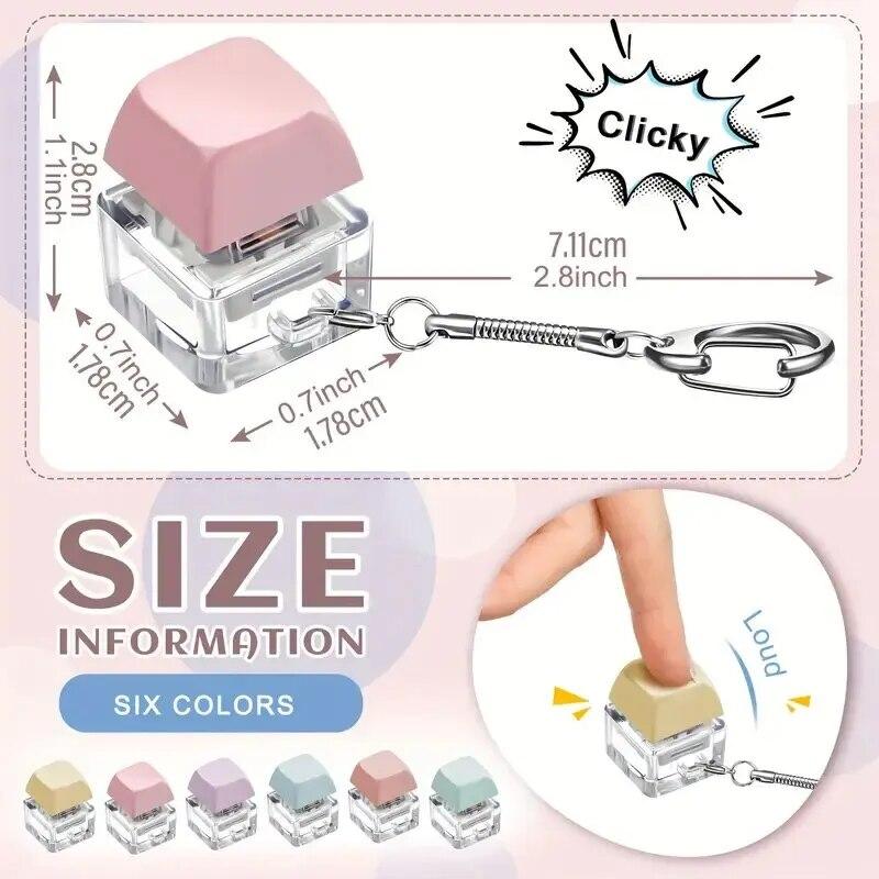 Keyboard Key Toy Party Stress Relief DIY Fidget Button Keycap Fidget Keychain Keyboard Fingertip Toys Finger Keyboard