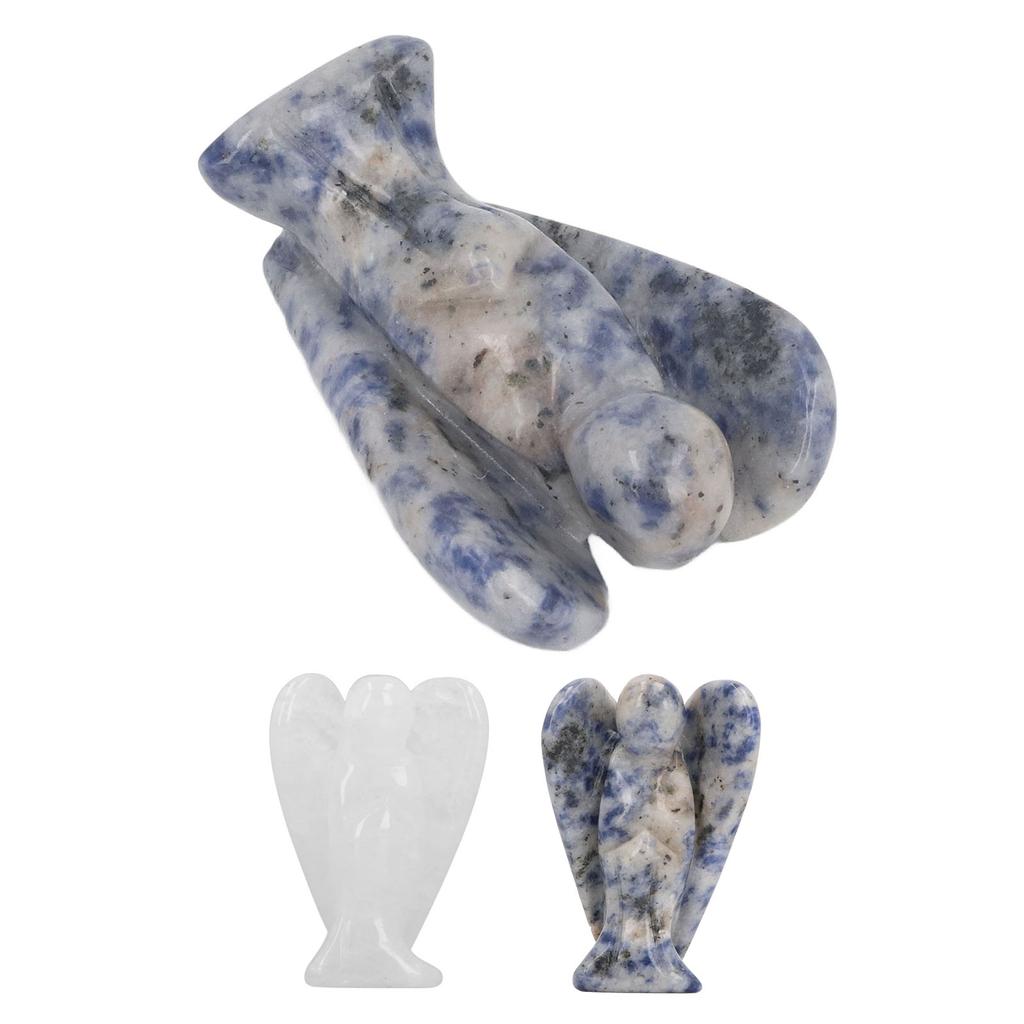Crystal Angel Figurine 2 Inch Guardian Angel Statue Soothe Mood Pocket Healing Stone