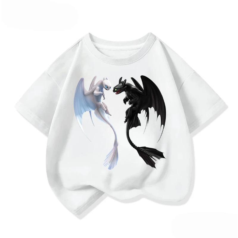 Relaxed Fit Children Short Sleeve T Shirt Kawaii Round Neck Lovely How To Train Your Dragon Graphic Street Style 3 To 14
