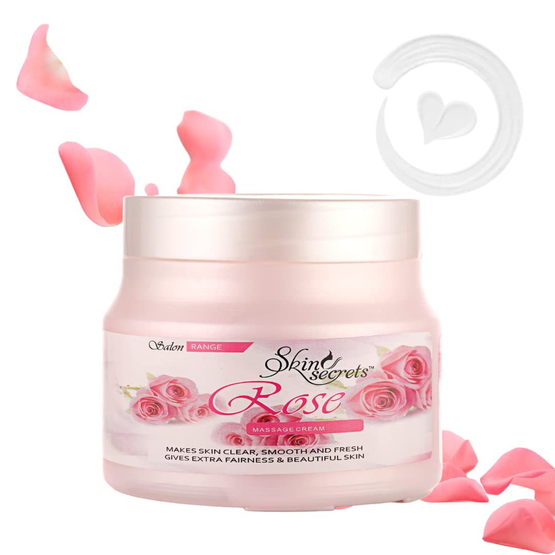 

Крем для масажу обличчя Skin Secrets з трояндовою ефірною олією | Без парабенів, не тестується на тваринах та веганський (500 г)