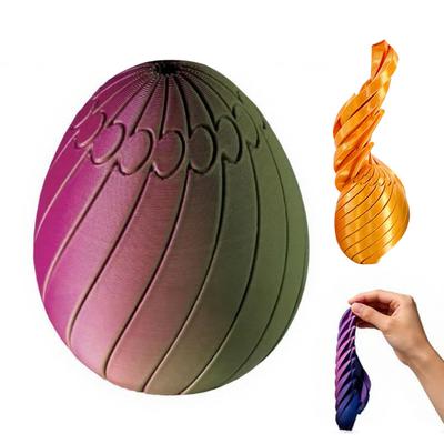 3D Printed Easter Egg Toy Stress Relief Spiral Egg Fidget Toy Twisting Egg