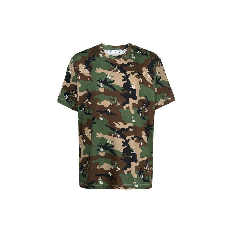 OFF WHITE Camouflage Print Crew Neck T Shirt OMAA038S21JER0165600