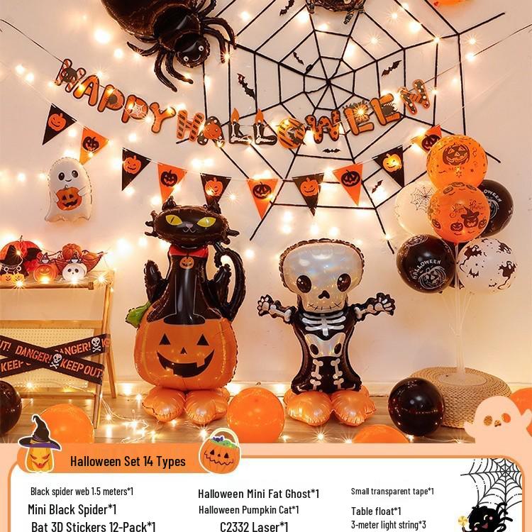 Halloween Balloon Decorations - Pumpkins, Ghosts, Bats, Skulls for Party Ambience