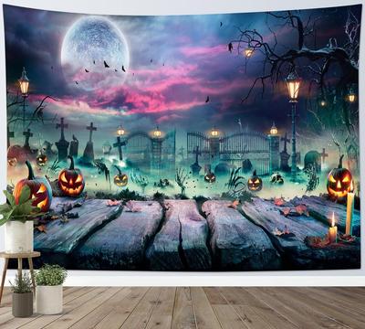 Fantasy Brilliant Green Pink Sky Printed Tapestry Party Decorative Art Decoration Gothic Aesthetics Decoration Halloween Decorat