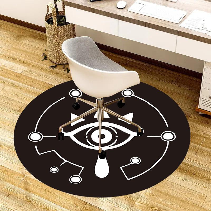 1pc China Yunnan Animation Festival Round Carpet, Made of Polyester,Perfect for Decorating Office Chairs, Living Rooms Fplt100