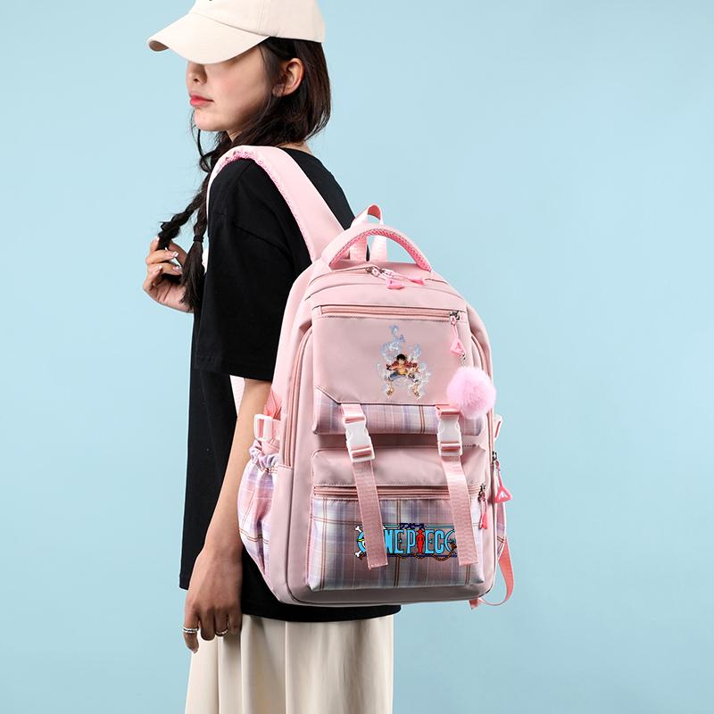 2Pcs/set Anime One Piece Large Capacity Handbag for Teenager Student Children Girl Boy Back To School Washable Versatile Crossbody Shoulder Bag