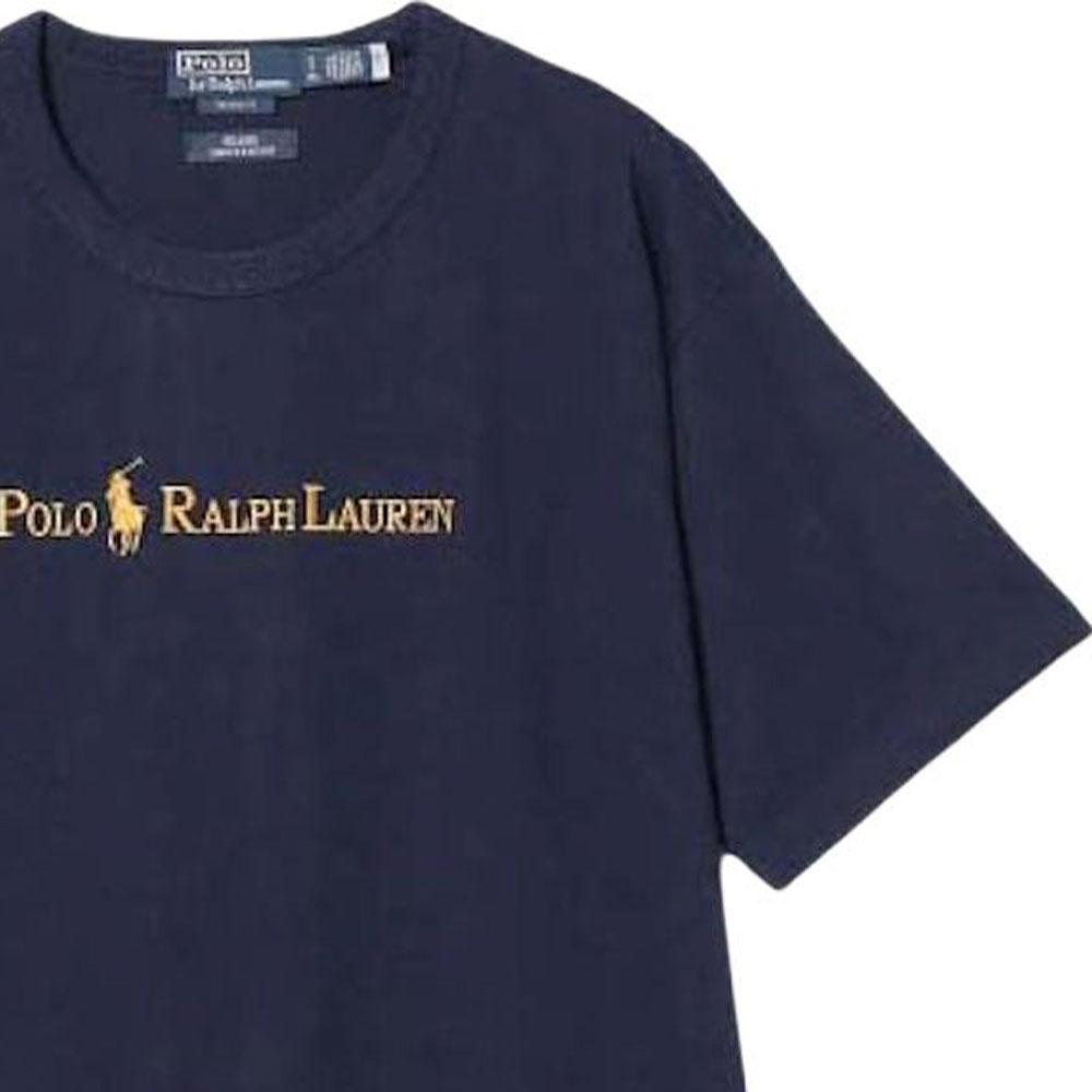 Polo Ralph Lauren Logo Crew Neck Short Sleeve T-Shirt Men Tops Navy-Blue 11-04-0510-770