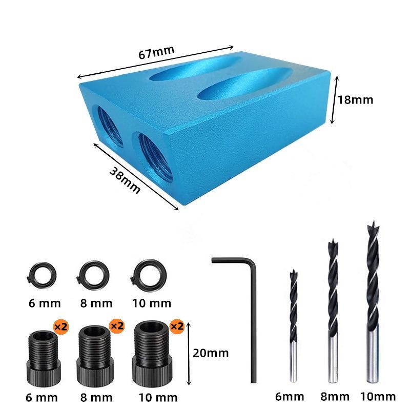 15° Blue Pocket Hole Woodworking Locator and Puncher