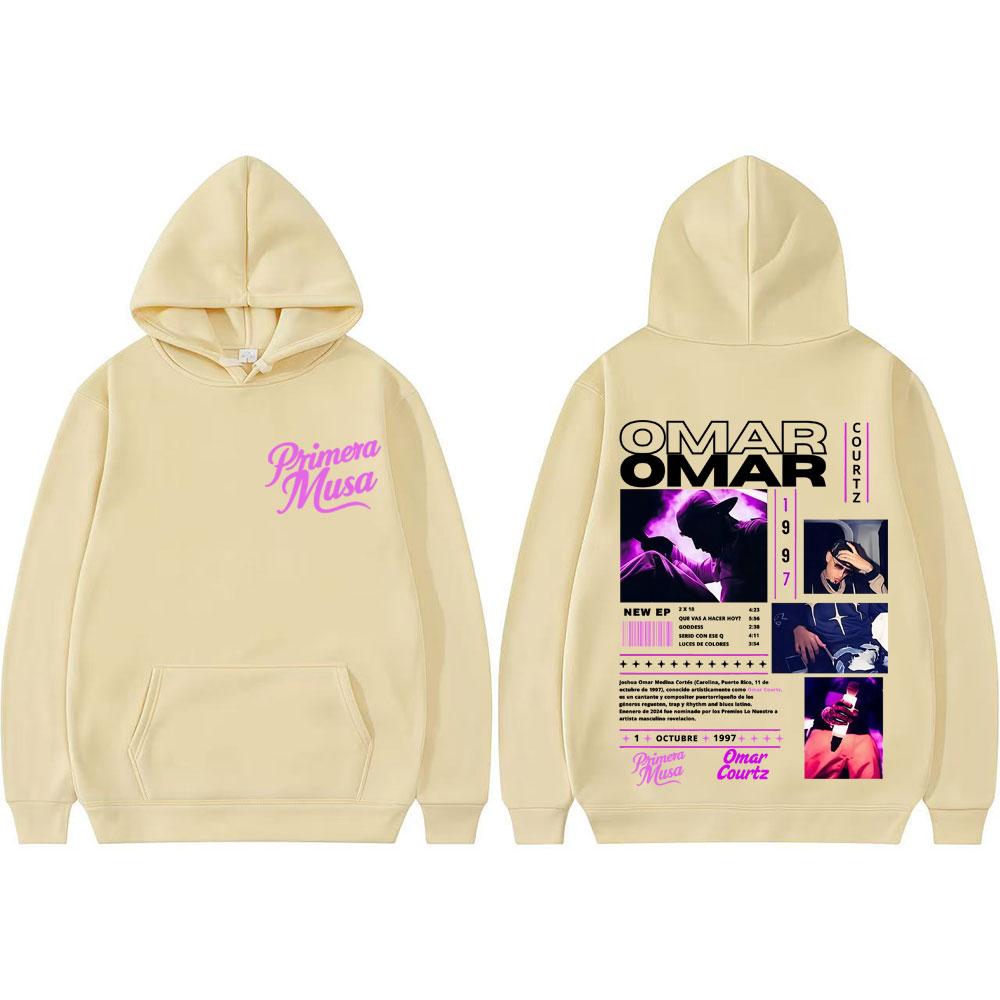 Omar Courtz Primera Musa Album Tour Graphic Hoodies Men Women Oversized Vintage Hip Hop Punk Hoodie Casual Sweatshirt Streetwear
