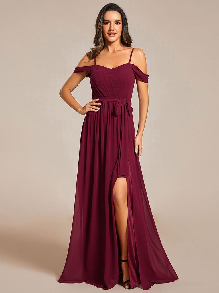 Eleganti Abi Da Damigella Donore In Raso Blu Navy Con Spalle Scoperte Abi Lunghi Da Festa Da 103,87 € | DHgate