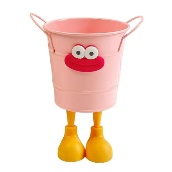 Metal Bucket Pencil Holder Funny Desk Organizer for Office Home Large Capacity Stationery Storage Boxes for Pens Markers Rulers