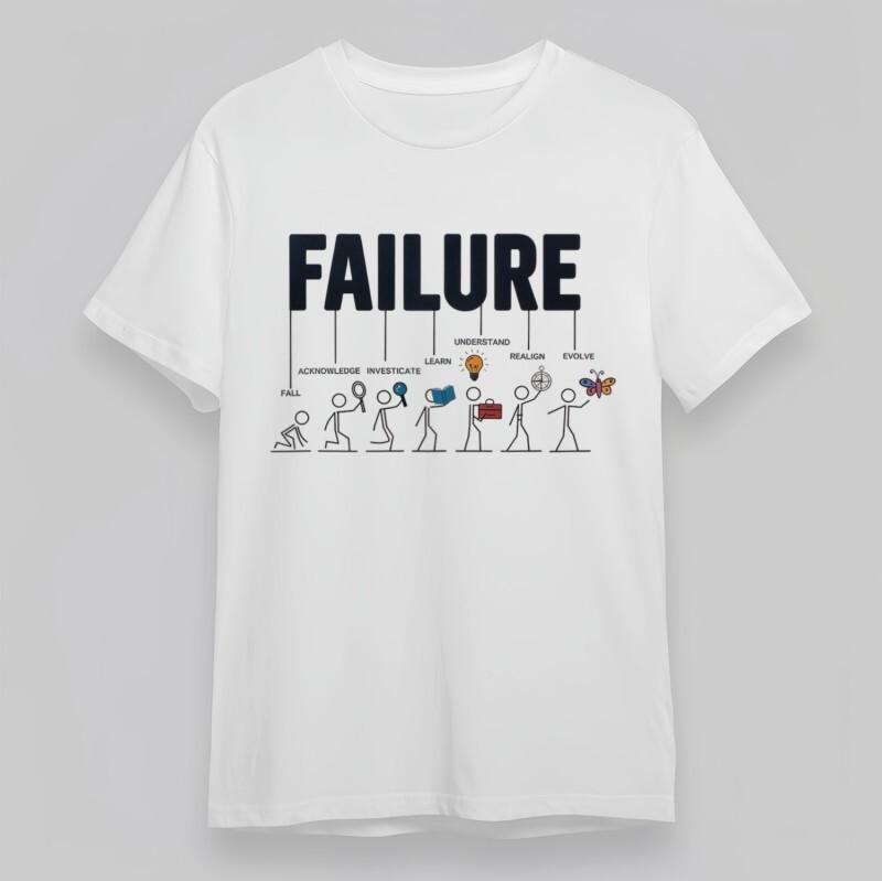 

Men s Comfortable Plus Size Classic T-Shirt Failure to Evolution Infographic Tee 3XL