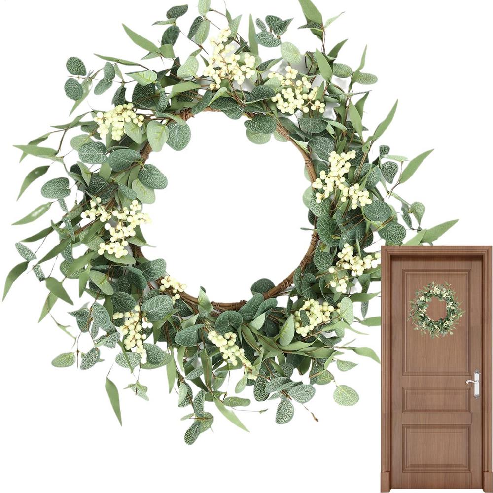 Eucalyptus Wreath 20in Eucalyptus Wreaths For Indoors With Berries Decorative Garlands Ornaments Wreath Supplies For Indoor