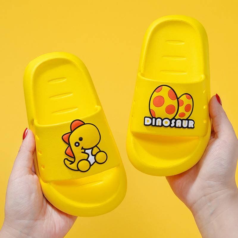 Kids Cartoon Dinosaur Slippers Summer Non Slip Soft Sole Indoor Outdoor Bathroom Bath Sandals For Boys And Girls