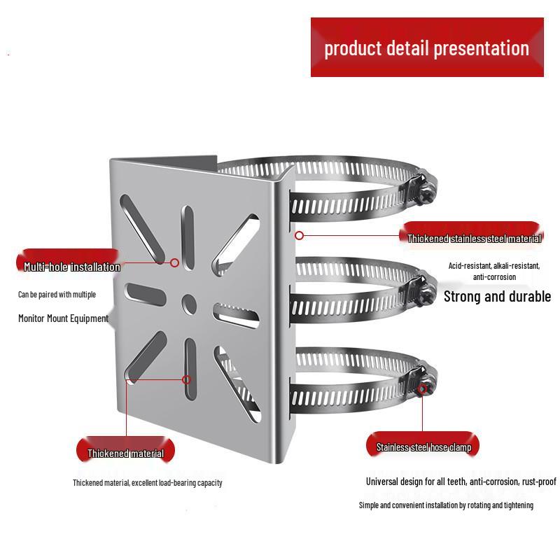 Stainless Steel Adjustable Utility Pole Clamp for Tablets