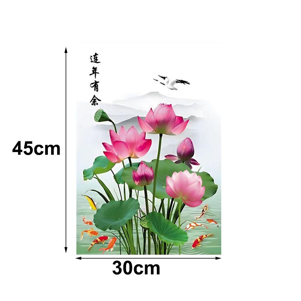Large Lotus Wall Sticker Anti-static Glass Door Sticker New Decorative Sticker Bedroom