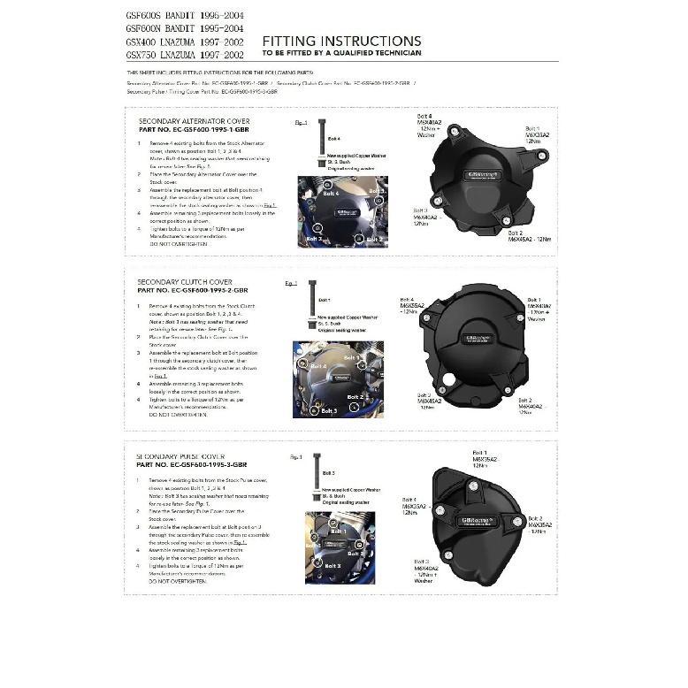 For SUZUKI GSF600S Bandit 1995-2004 Engine Protection Cover Carbon-look