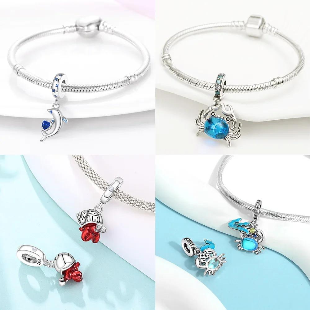 Copper Ocean World Series Sea Turtle Starfish Little Crab Octopus Charms Bead Fit Bracelet Diy Jewelry