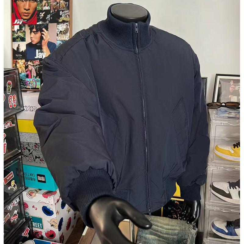 

Зимняя мода однотонные карго парки мужские повседневные однотонные стоячий воротник теплая парка мужские и женские свободные утепленные верхняя одежда ветрозащитные парки XXL темно-синий